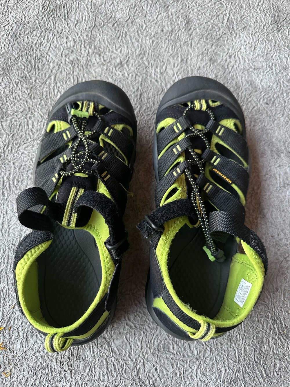 Keen Black and Lime Water Trek Closed-Toe Sandals